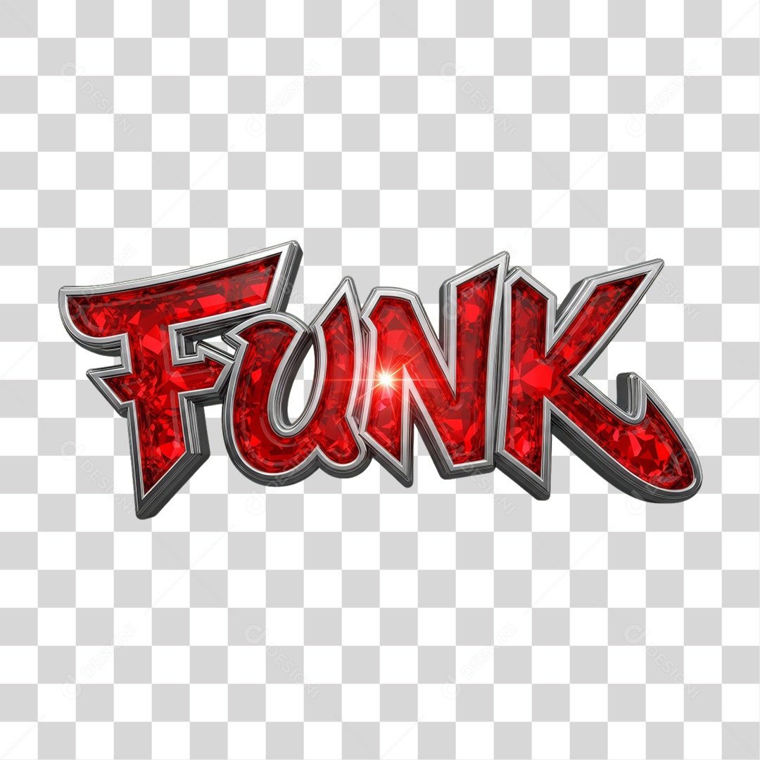 Texto 3D Funk PNG Transparente
