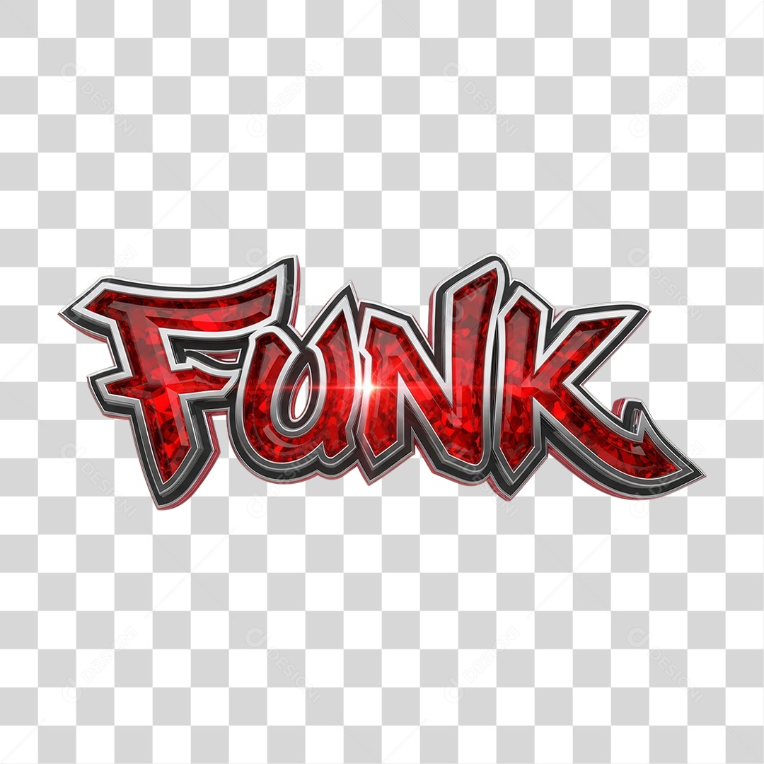 Texto 3D Funk PNG Transparente
