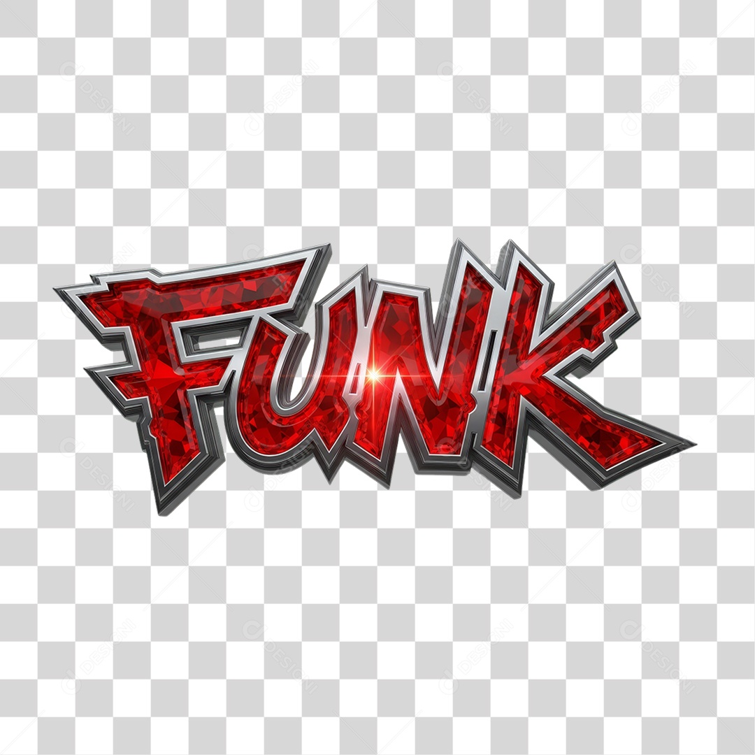 Texto 3D Funk PNG Transparente