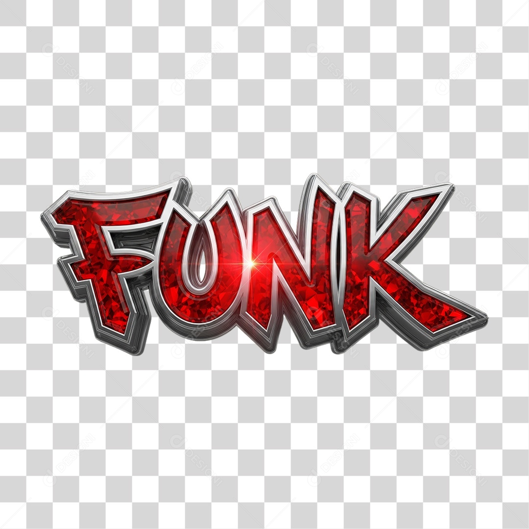 Texto 3D Funk PNG Transparente