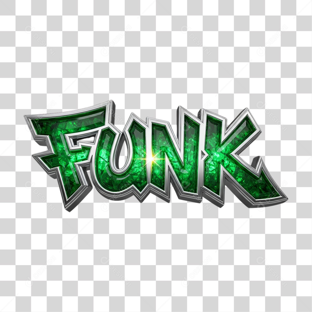 Texto 3D Funk PNG Transparente