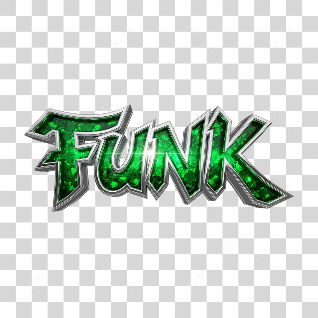 Texto 3D Funk PNG Transparente