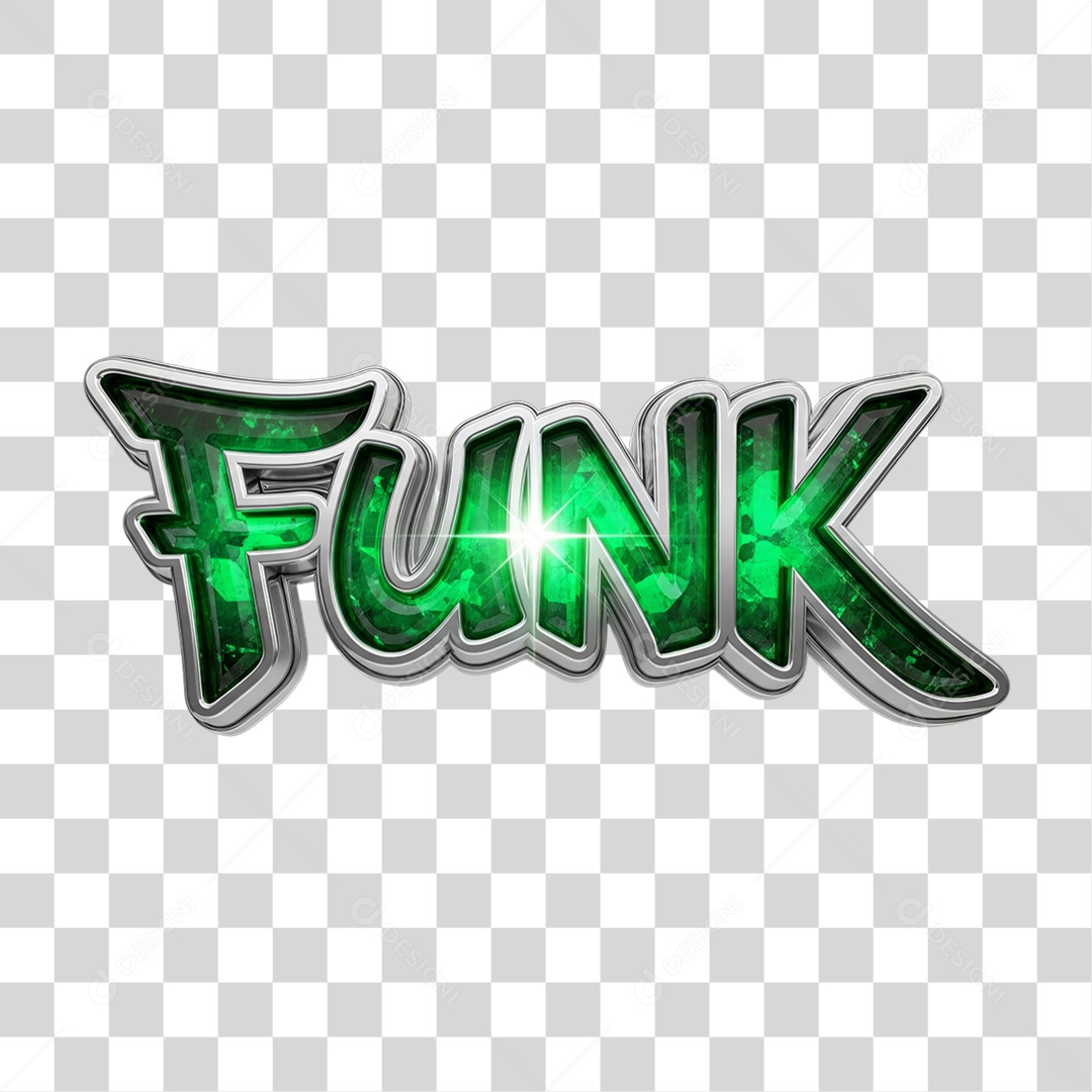 Texto 3D Funk PNG Transparente