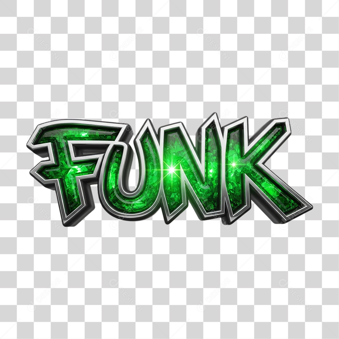 Texto 3D Funk PNG Transparente