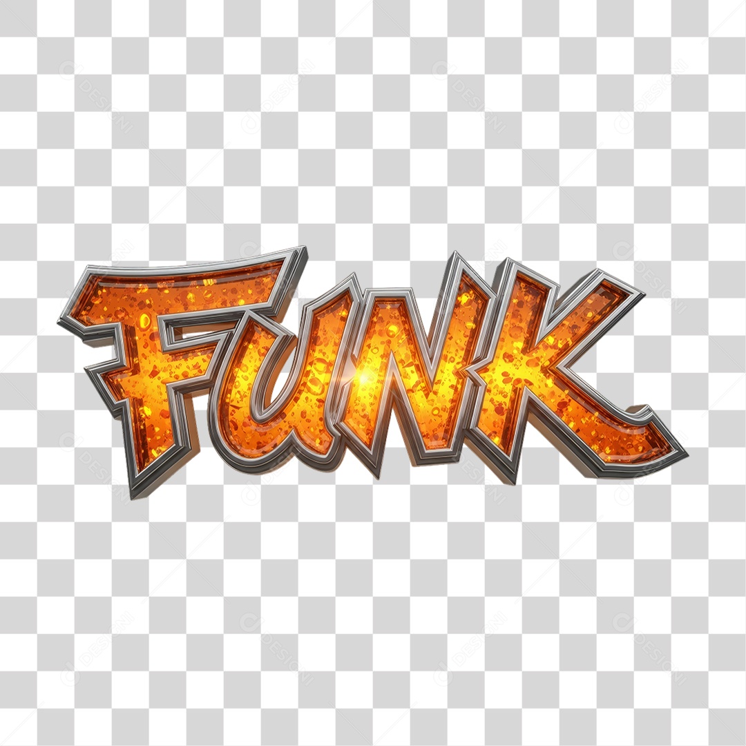 Texto 3D Funk PNG Transparente