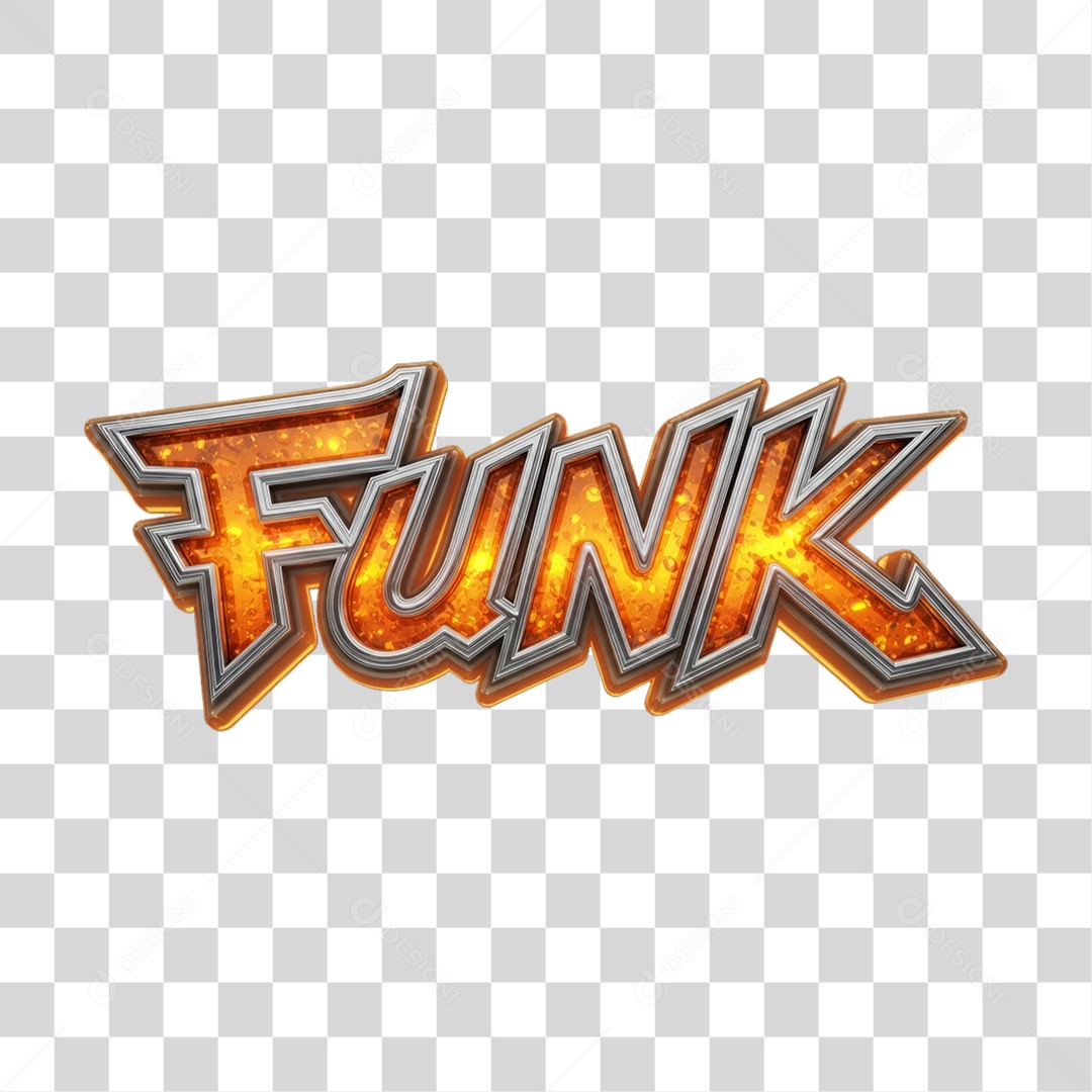 Texto 3D Funk PNG Transparente