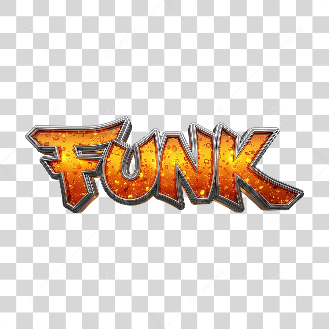 Texto 3D Funk PNG Transparente