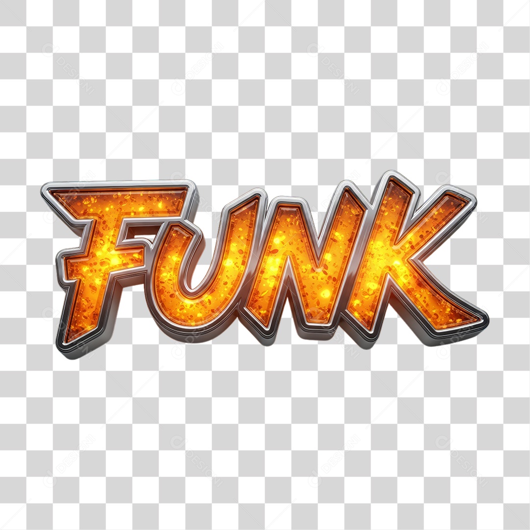 Texto 3D Funk PNG Transparente