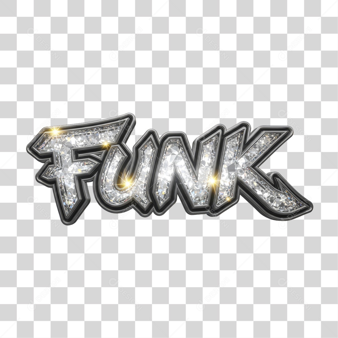 Texto 3D Funk PNG Transparente