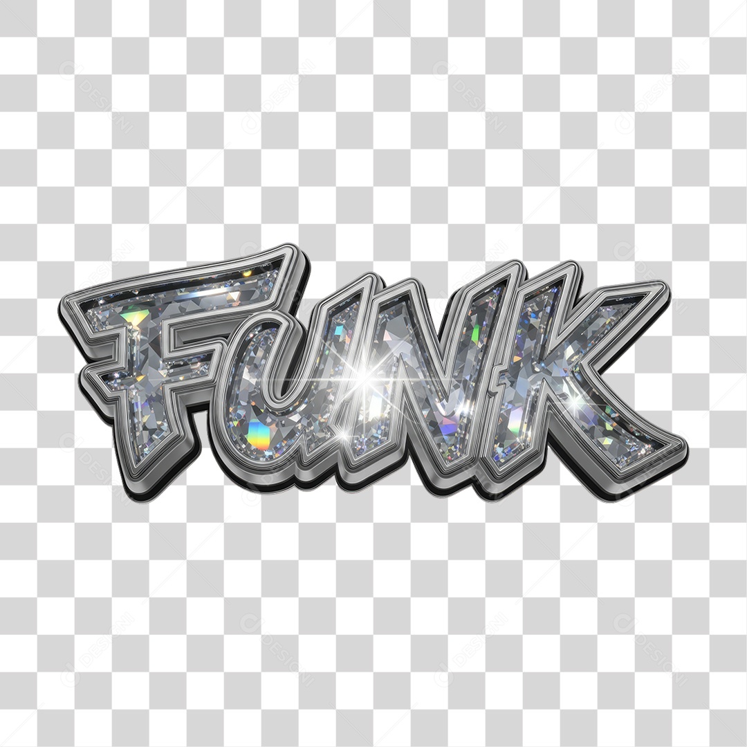Texto 3D Funk PNG Transparente