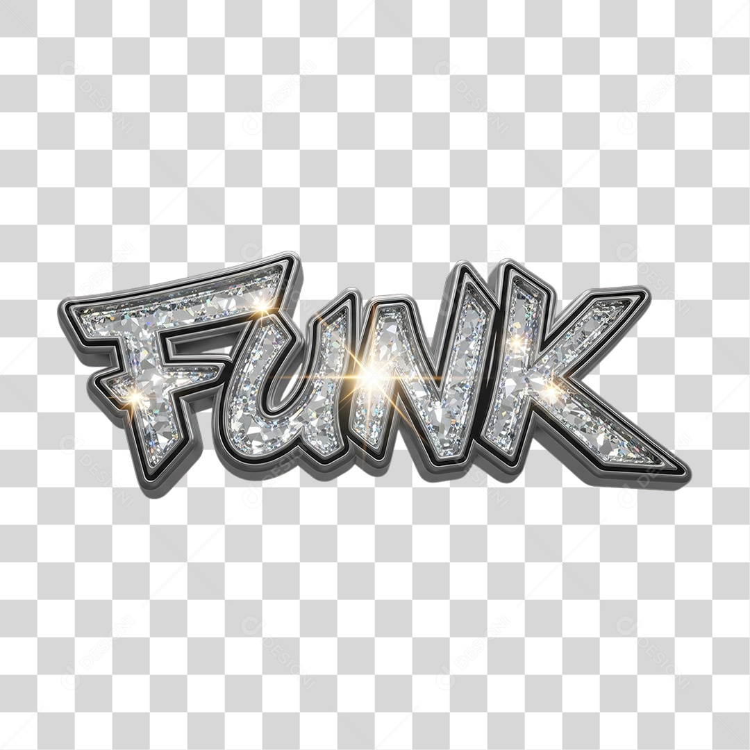 Texto 3D Funk PNG Transparente