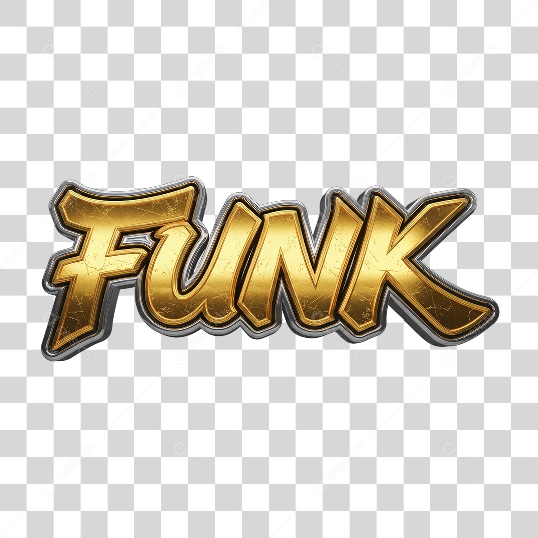 Texto 3D Funk PNG Transparente