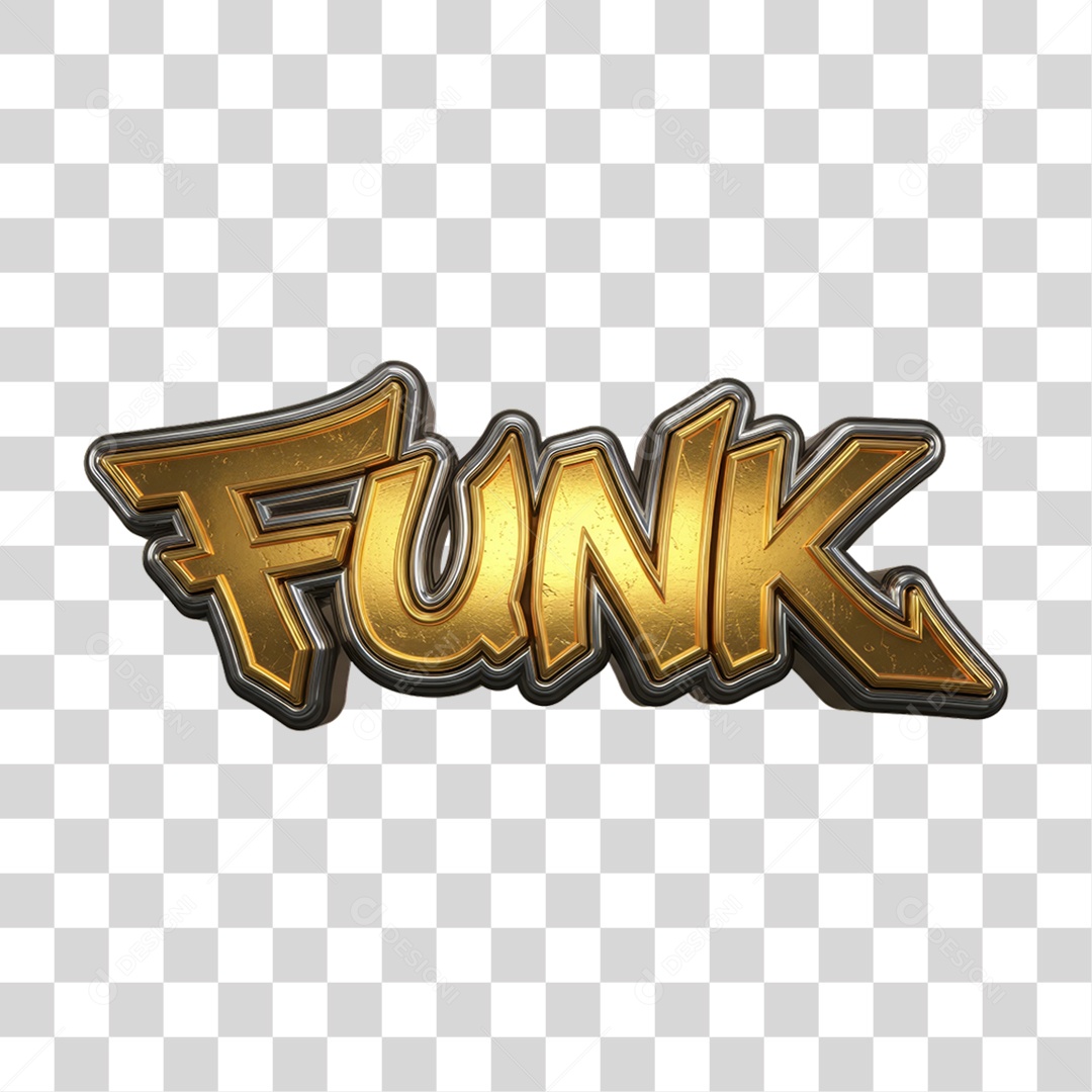 Texto 3D Funk PNG Transparente