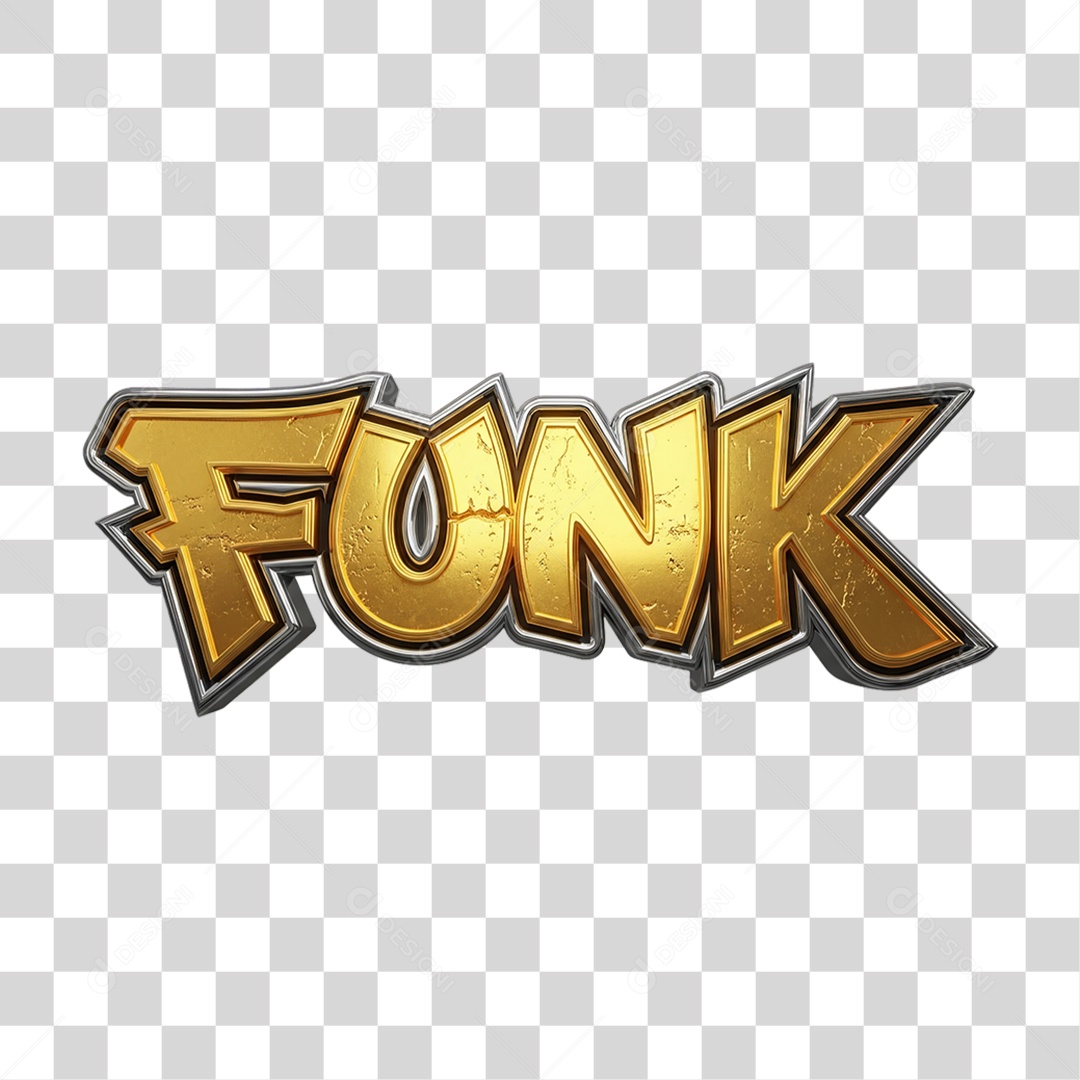 Texto 3D Funk PNG Transparente
