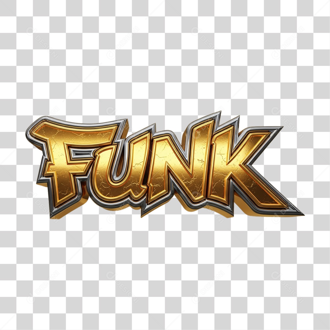 Texto 3D Funk PNG Transparente