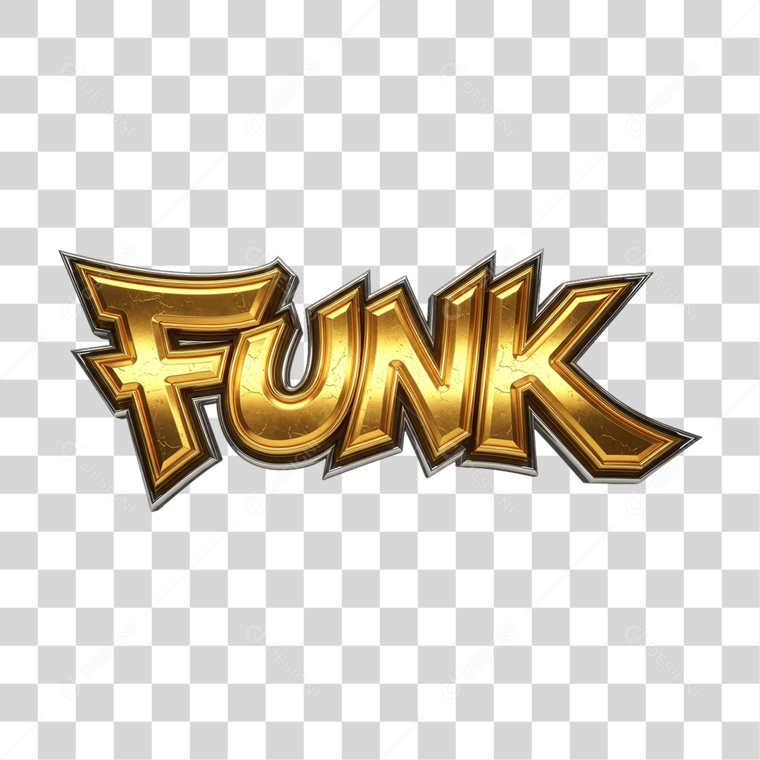 Texto 3D Funk PNG Transparente