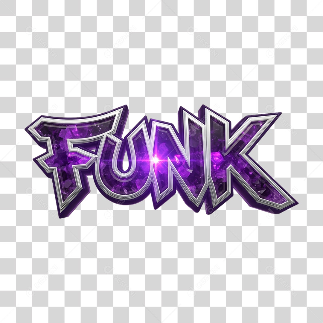 Texto 3D Funk PNG Transparente