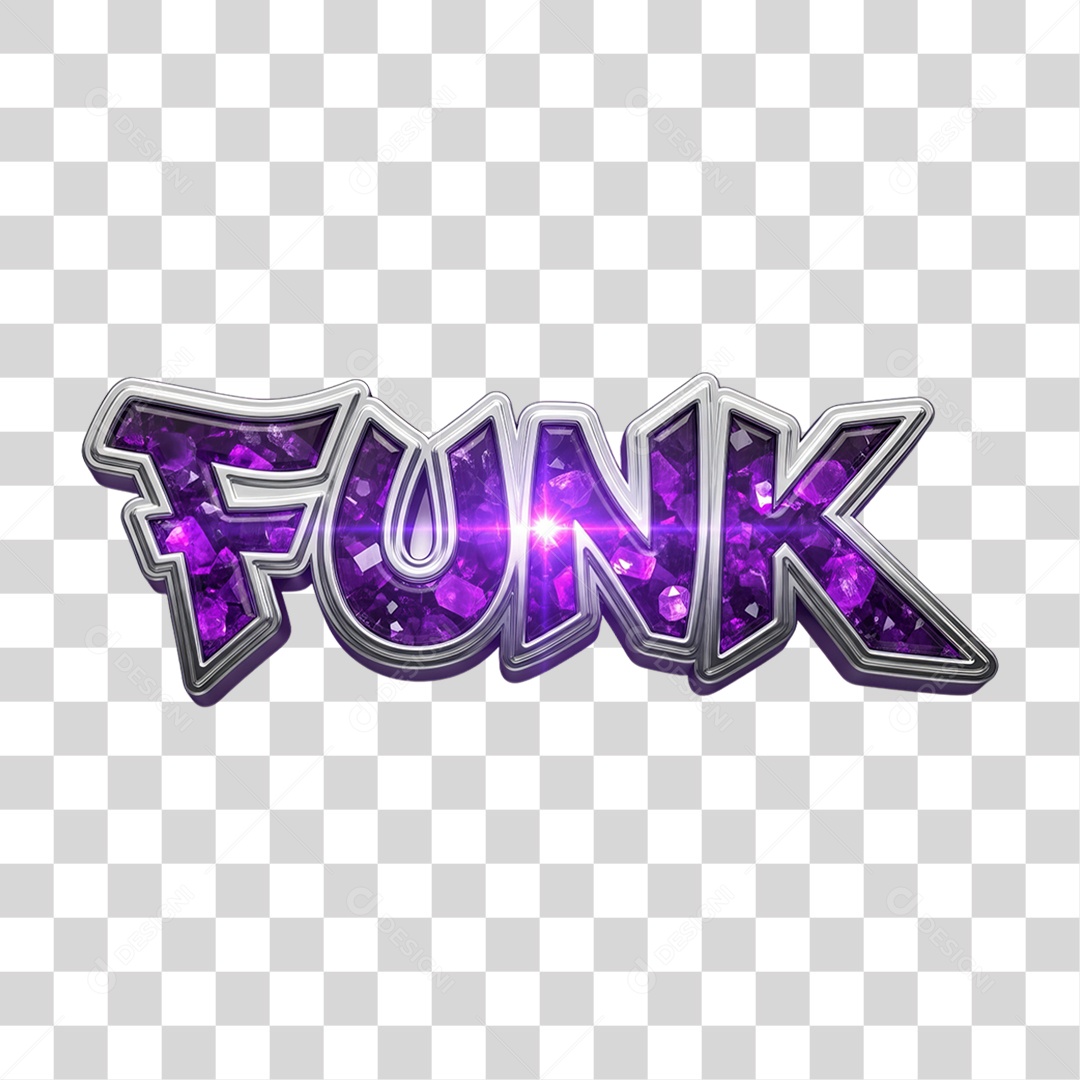Texto 3D Funk PNG Transparente