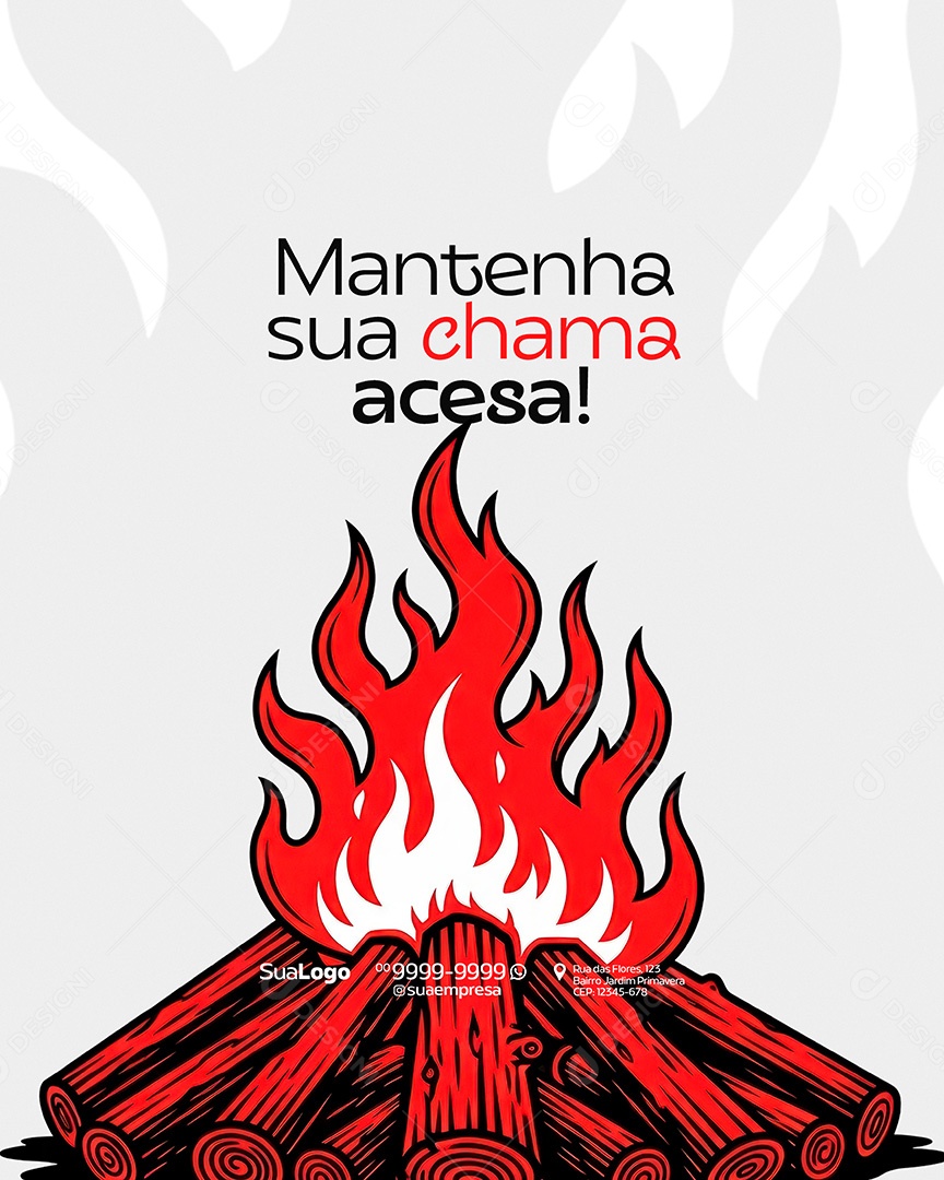 Frase Motivacional Mantenha Sua Chama Acesa Social Media PSD Editável