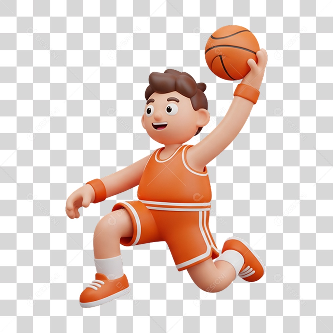 Personagem Jogador de Basquete PNG Transparente