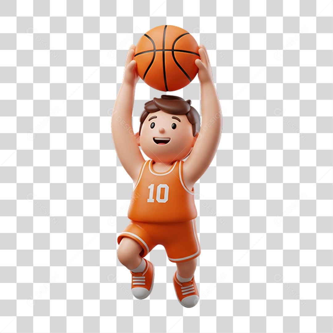 Personagem Jogador de Basquete PNG Transparente