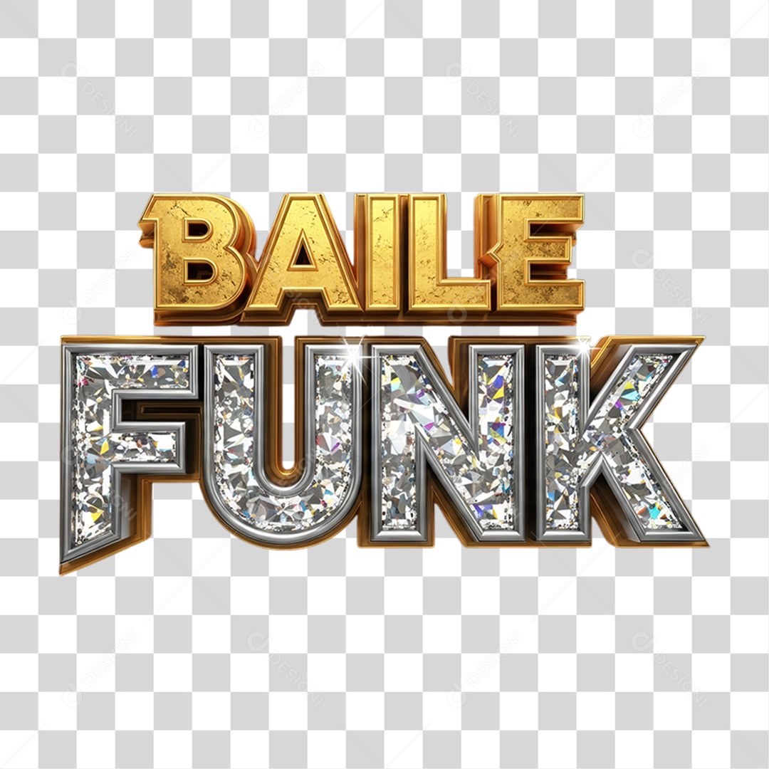 Texto 3D Baile Funk PNG Transparente