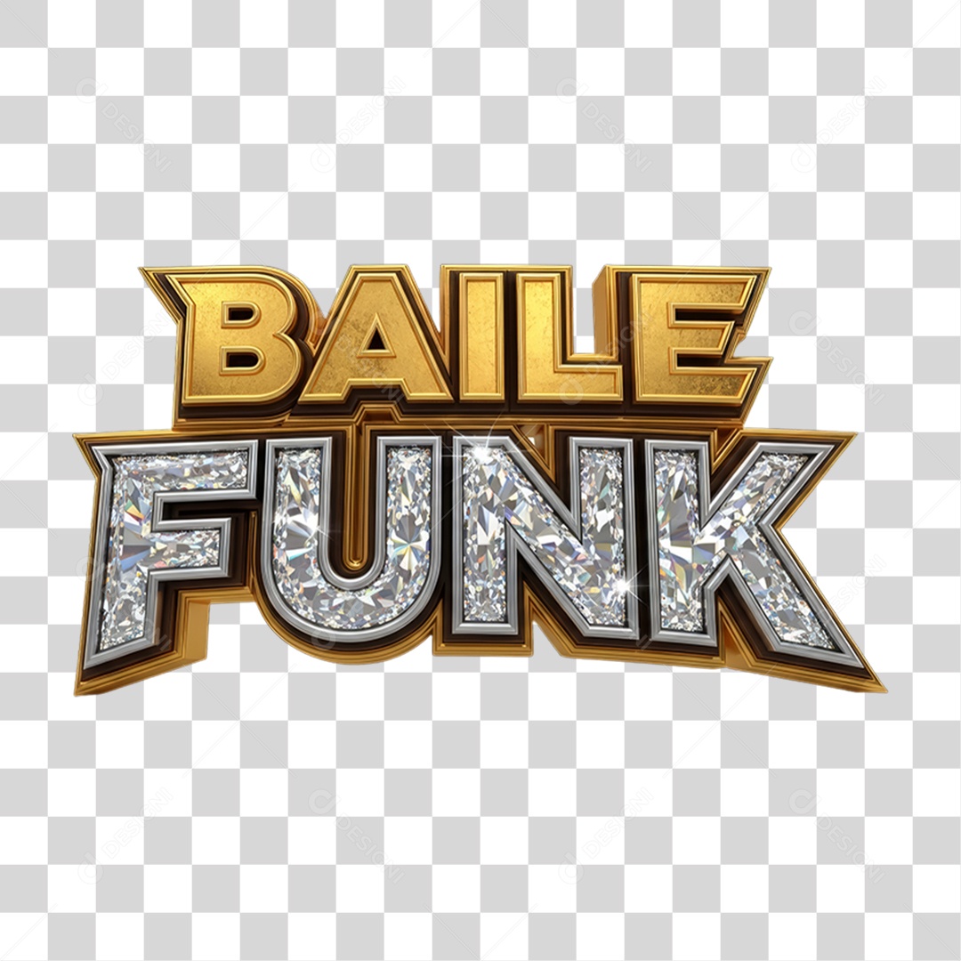 Texto 3D Baile Funk PNG Transparente