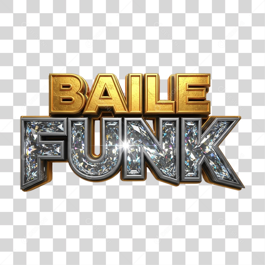 Texto 3D Baile Funk PNG Transparente