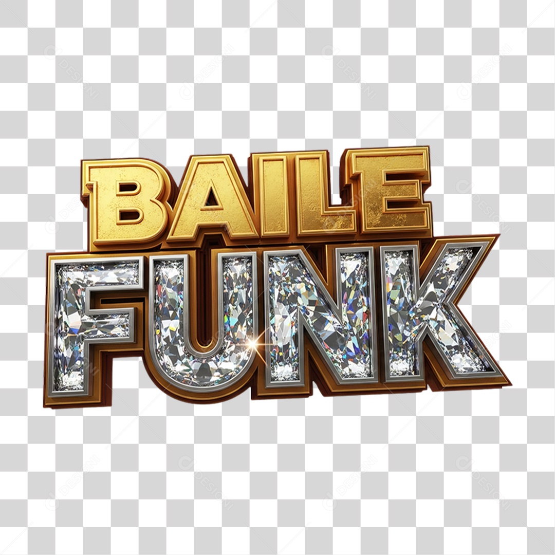 Texto 3D Baile Funk PNG Transparente