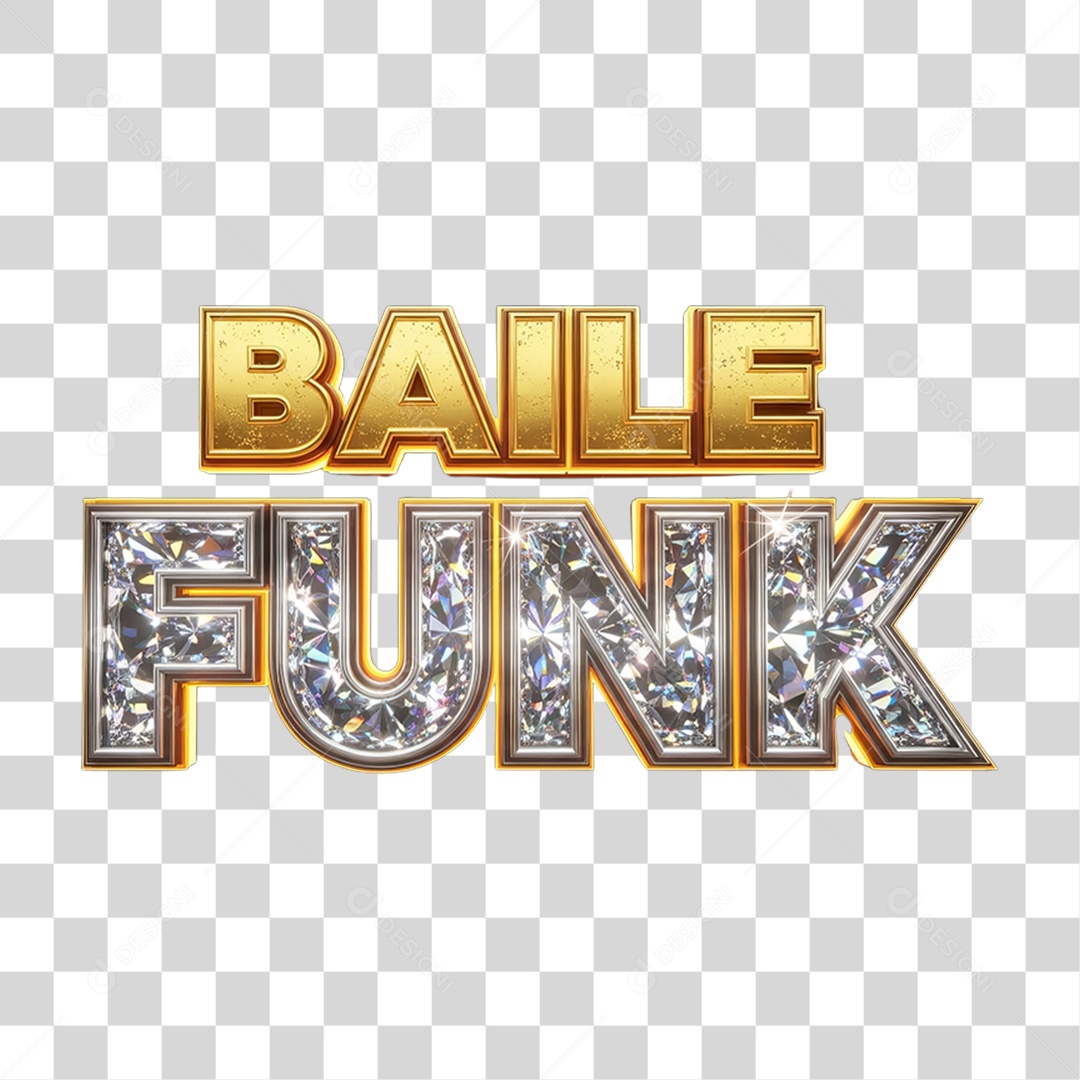 Texto 3D Baile Funk PNG Transparente