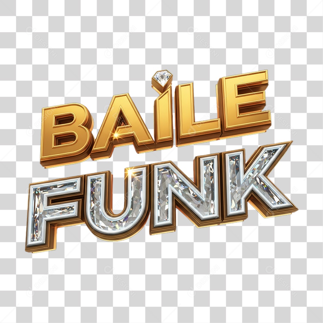 Texto 3D Baile Funk PNG Transparente