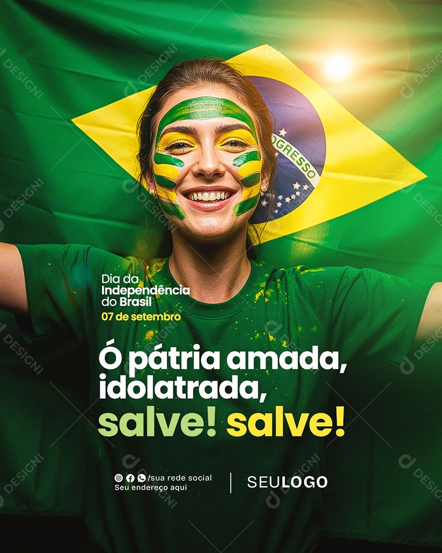 Dia da Independência do Brasil 07 de Setembro Social Media PSD Editável