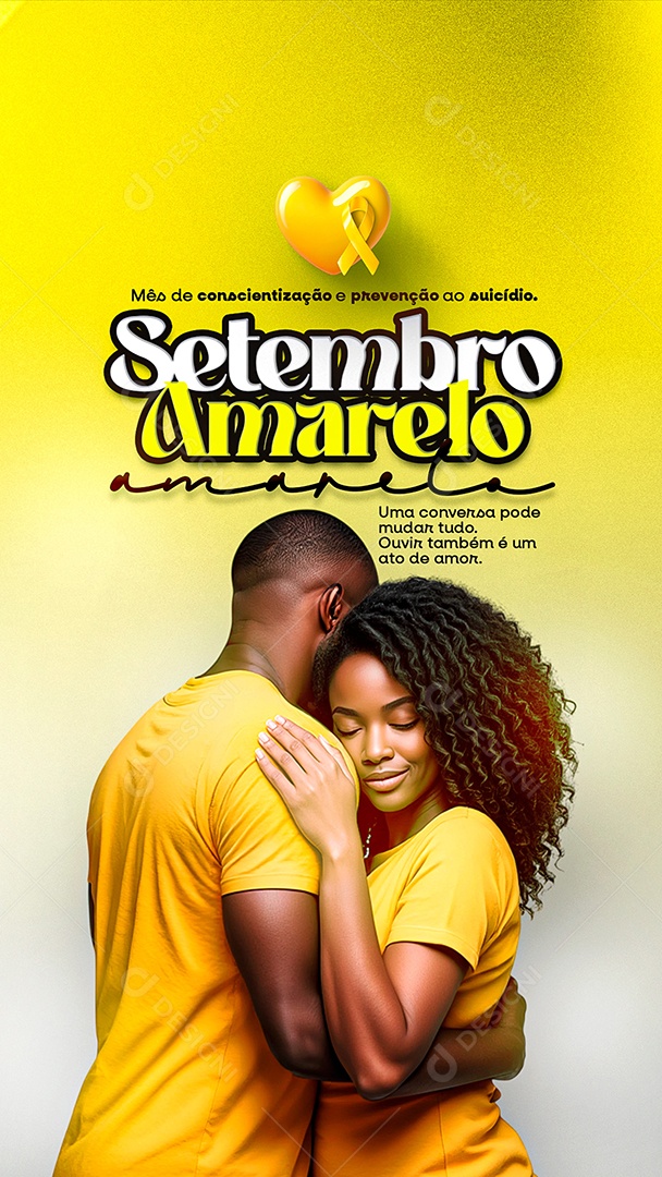 Story Setembro Amarelo Mês de Prevenção ao Suicídio Social Media PSD Editável