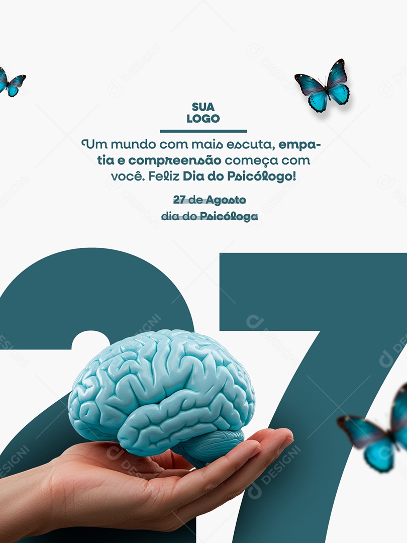 Dia Do Psicólogo 25 de Agosto Parabéns Social Media PSD Editável