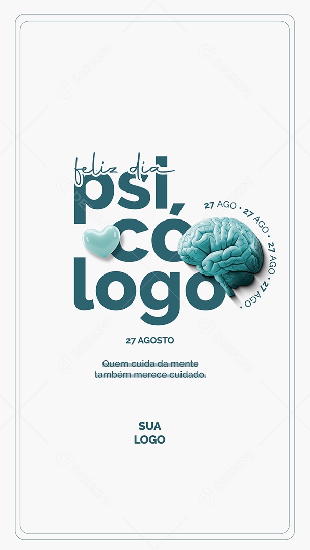 Story Dia Do Psicólogo 25 de Agosto Parabéns Social Media PSD Editável
