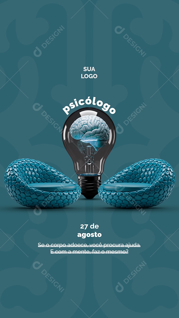 Story Dia Do Psicólogo 25 de Agosto Parabéns Social Media PSD Editável