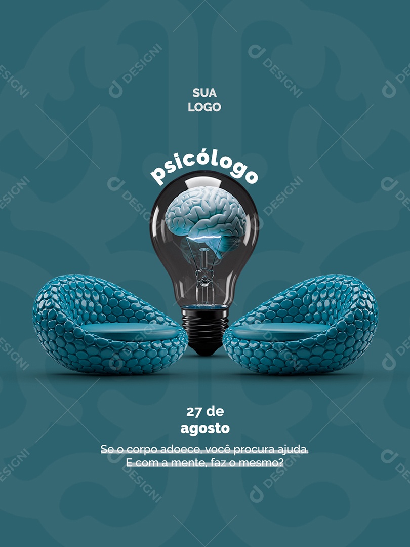 Dia Do Psicólogo 25 de Agosto Parabéns Social Media PSD Editável