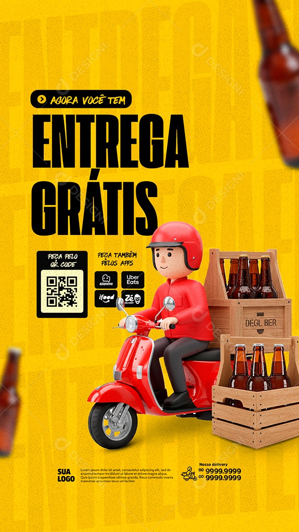 Story Entrega Grátis Distribuidora de Bebidas Social Media PSD Editável
