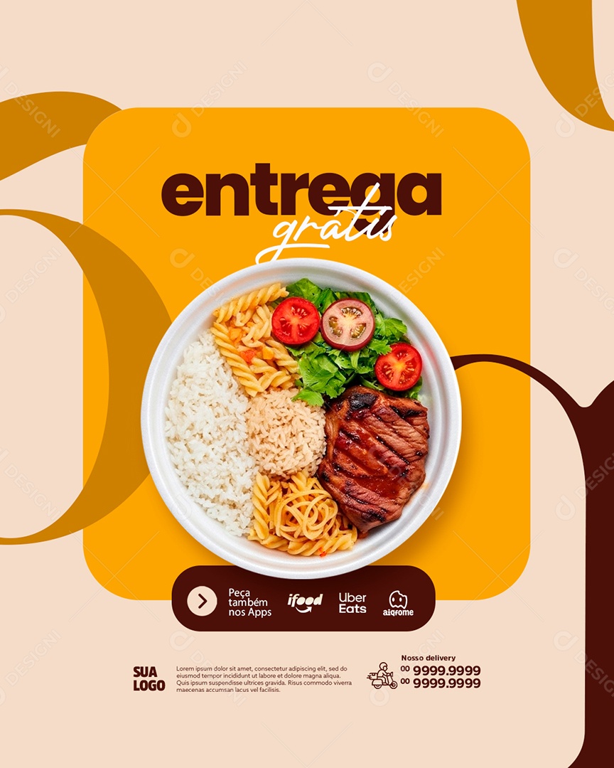 Entrega Grátis Restaurante Social Media PSD Editável