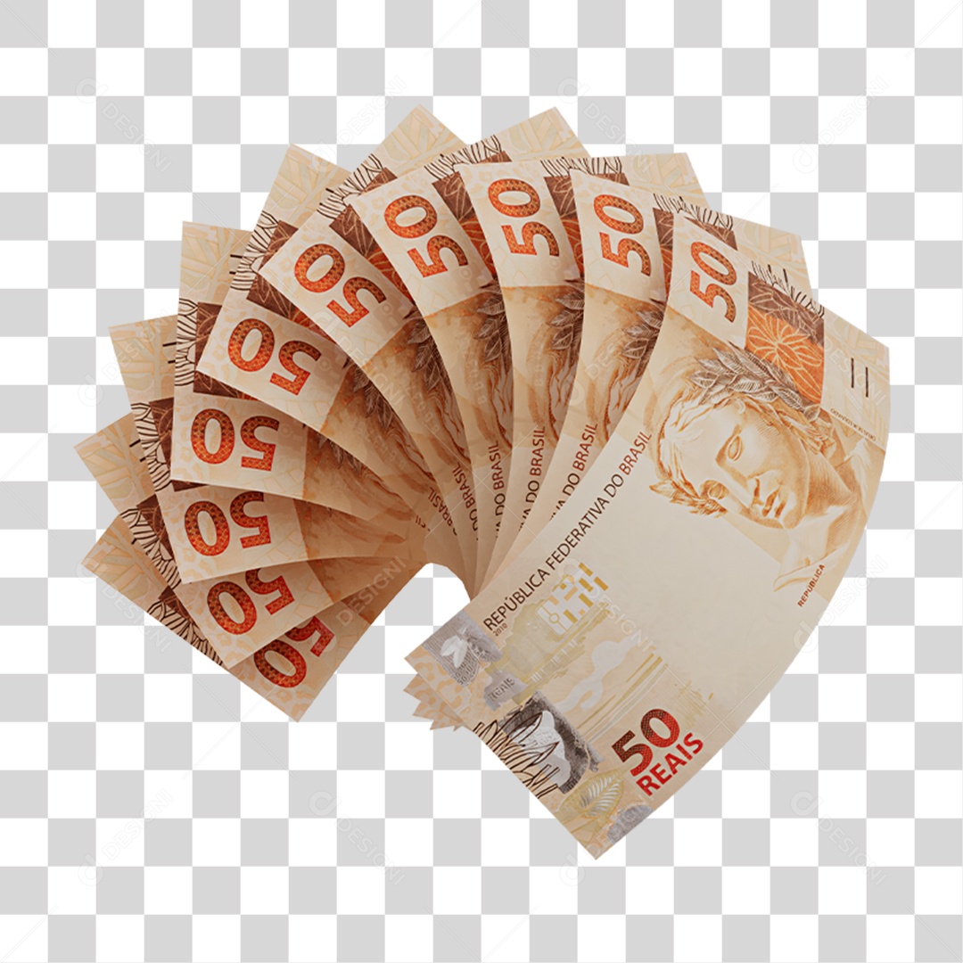 Notas de 50 Reais PNG Transparente