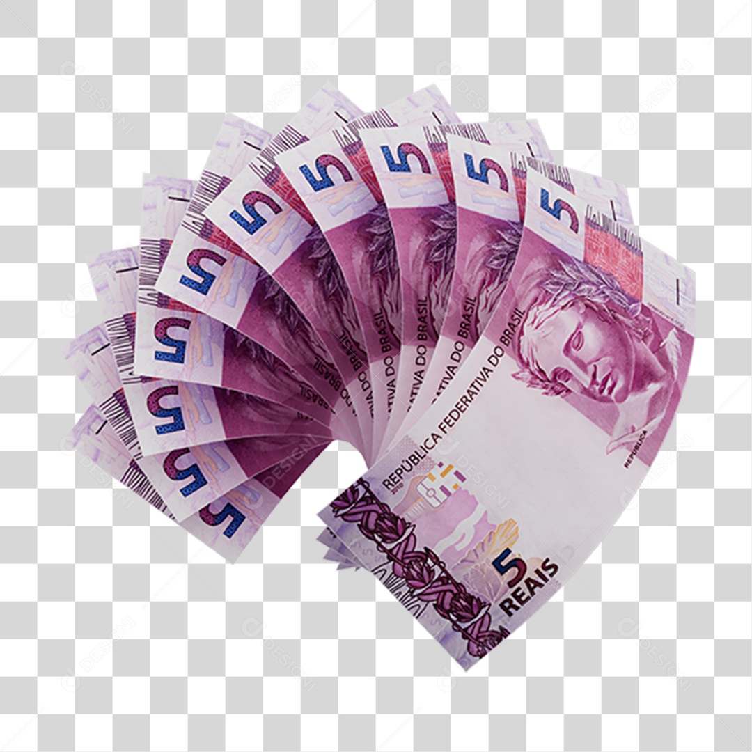 Notas de 5 Reais PNG Transparente