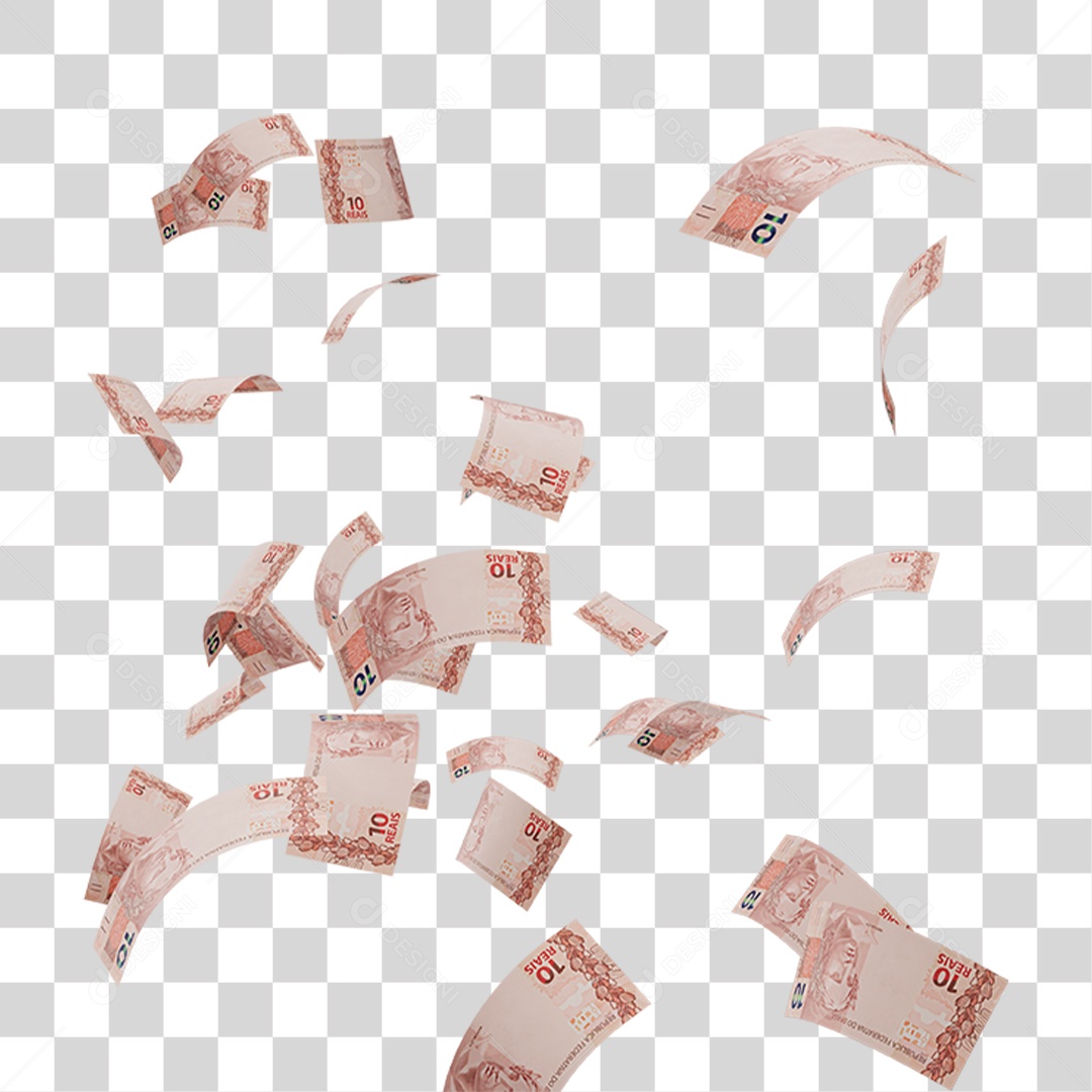 Notas de 10 Reais PNG Transparente