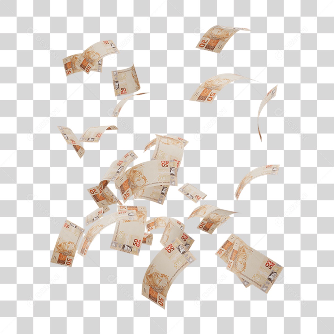 Notas de 50 Reais PNG Transparente
