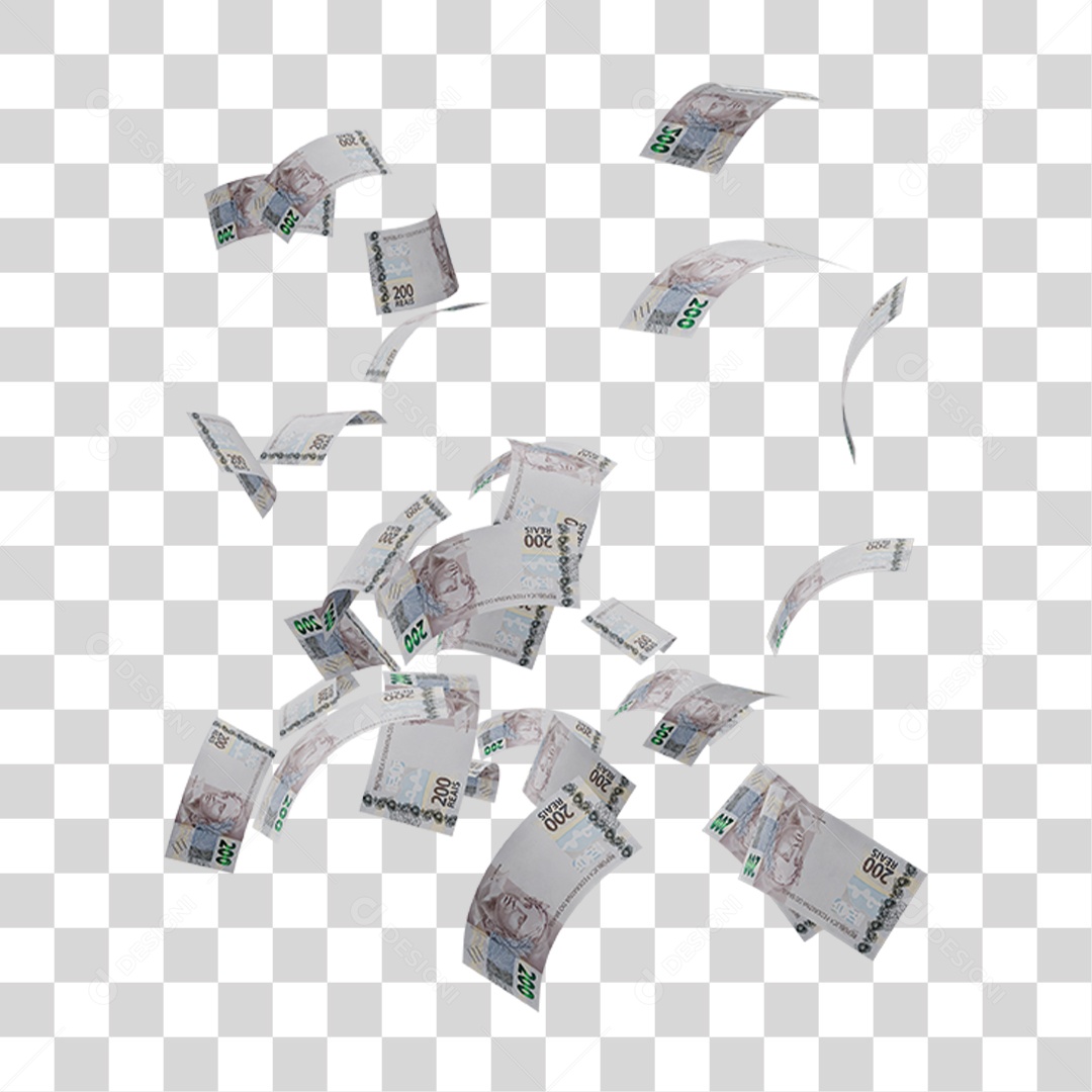 Notas de 200 Reais PNG Transparente