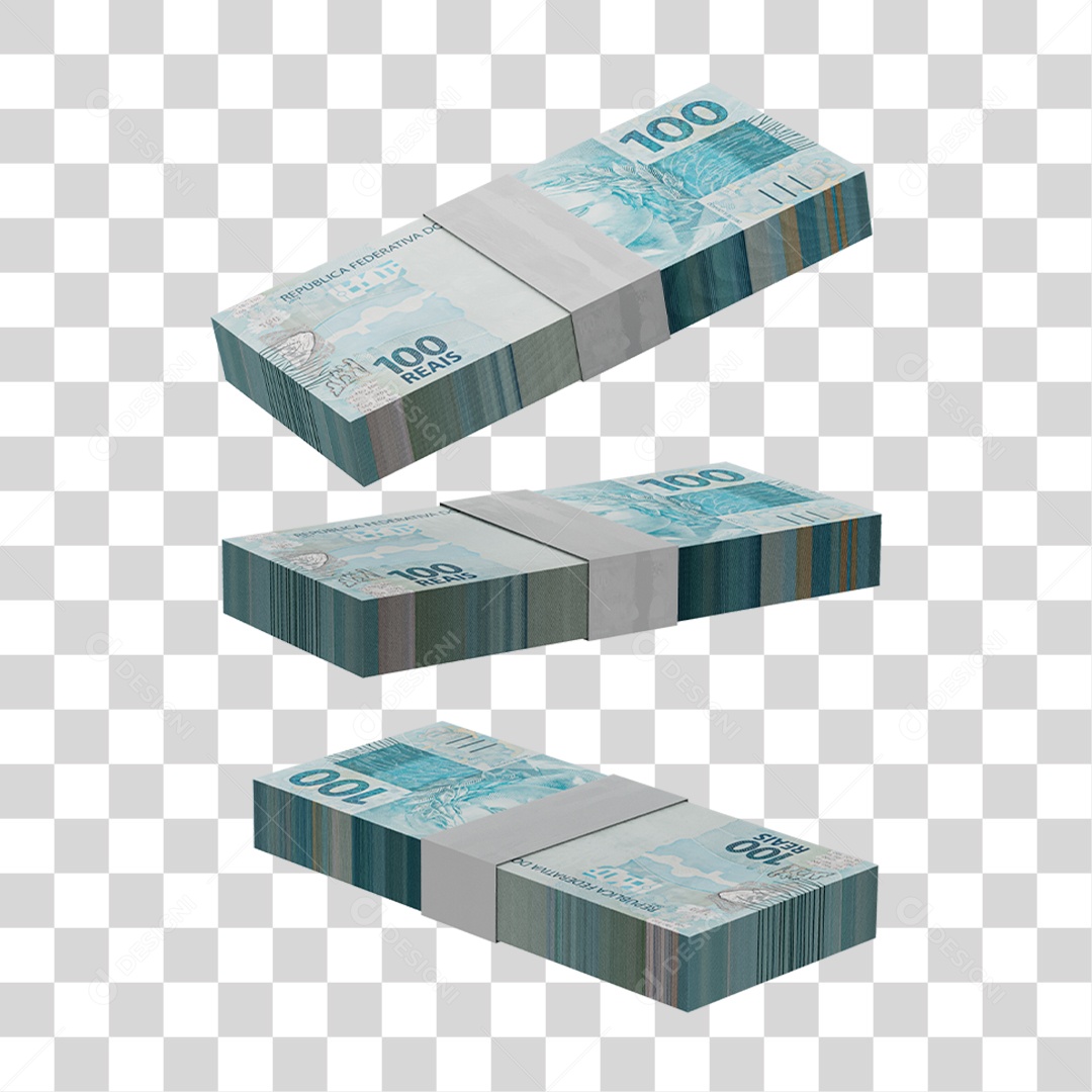 Maços de Notas de 100 Reais PNG Transparente