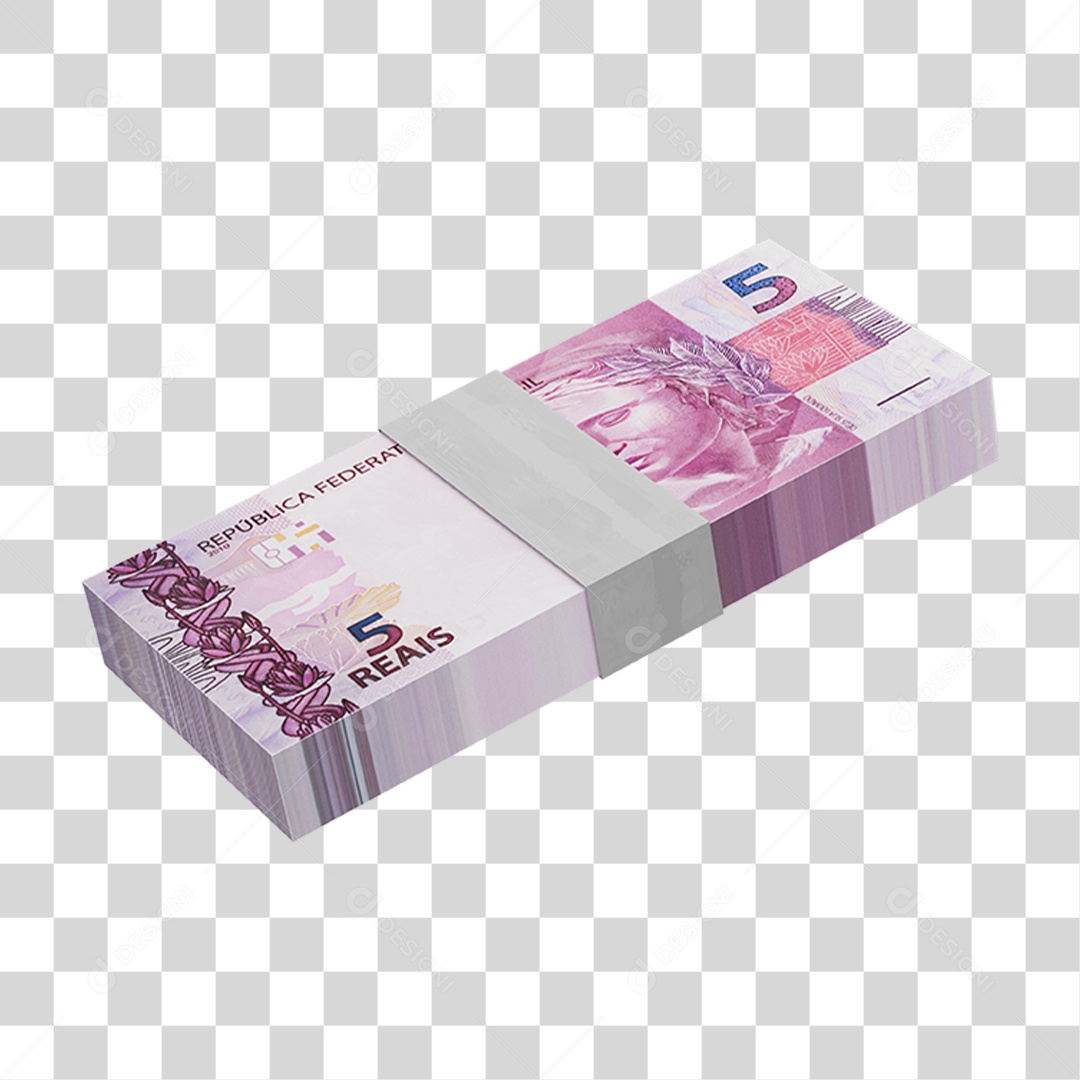 Maços de Notas de 5 Reais PNG Transparente
