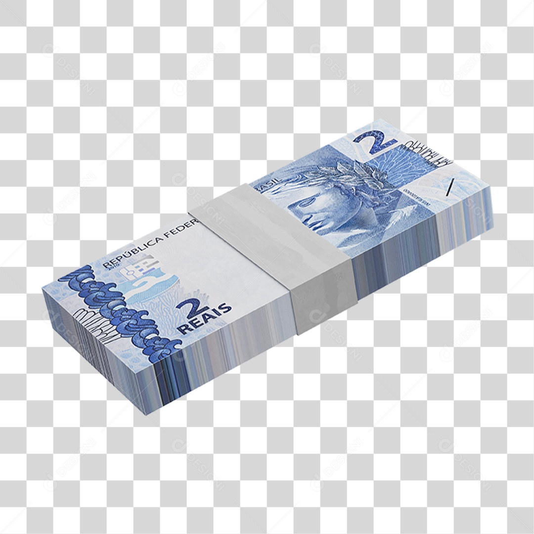 Maços de Notas de 2 Reais PNG Transparente