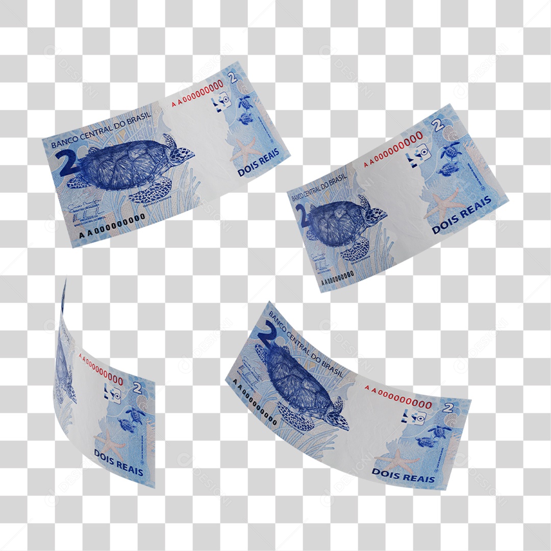 Notas de 2 Reais PNG Transparente
