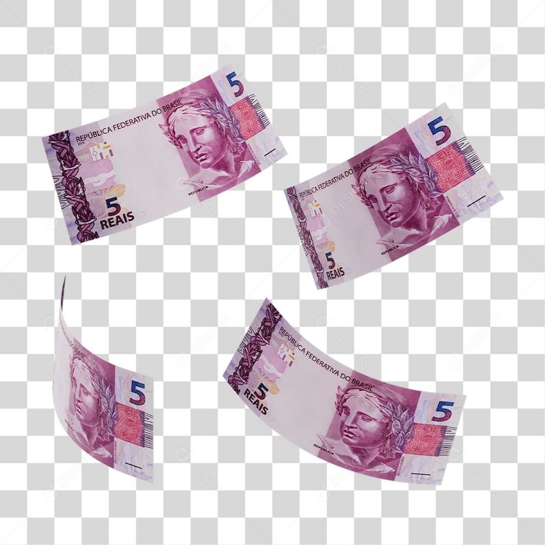Notas de 5 Reais PNG Transparente