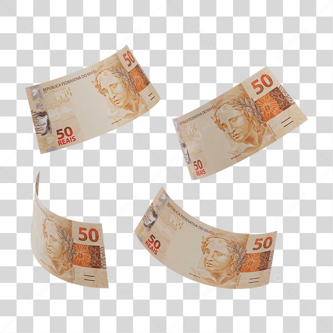 Notas de 50 Reais PNG Transparente